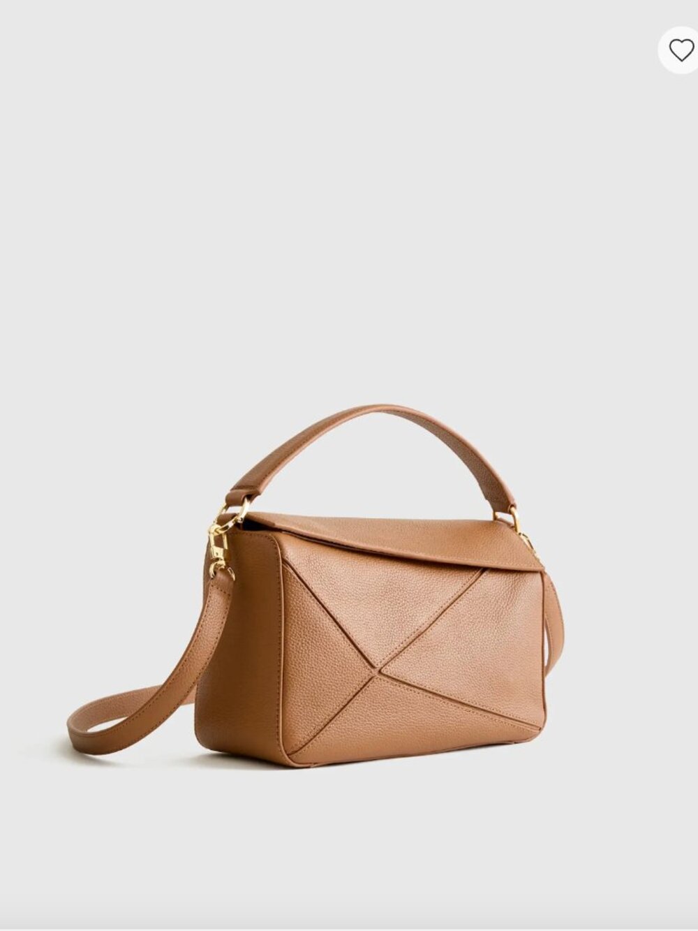 Quince Italian Leather Patchwork Crossbody Bag Cognac Color - Picture 16 of 16